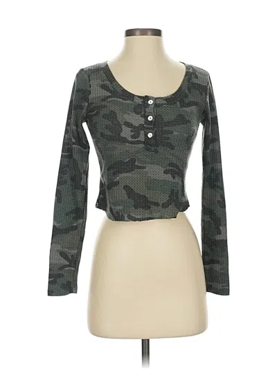 Pre-owned Forgotten Grace Long Sleeve Henley Shirt In Green