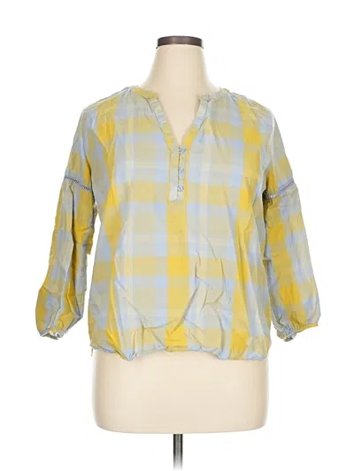 Pre-owned Prana 3/4 Sleeve Henley Shirt In Yellow