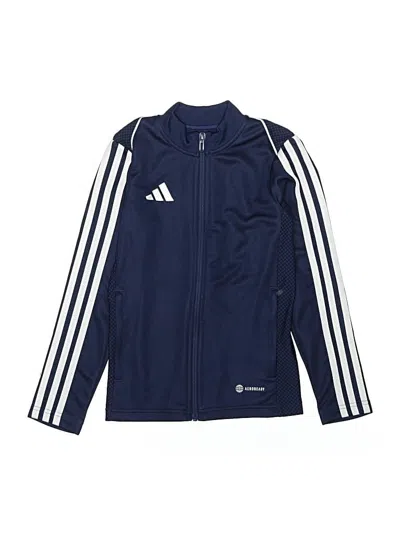 Pre-owned Adidas Originals Kids' Zip Up Hoodie In Blue