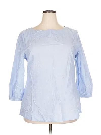 Pre-owned Ann Taylor 3/4 Sleeve Blouse In Blue