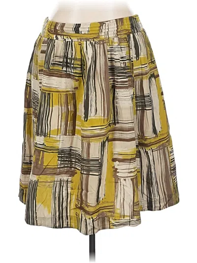 Pre-owned Halogen Silk Skirt In Yellow