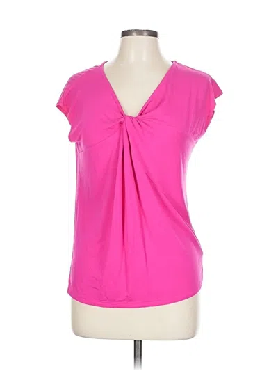 Pre-owned Pink Clover Short Sleeve Top Pink Sweetheart Neckline Tops