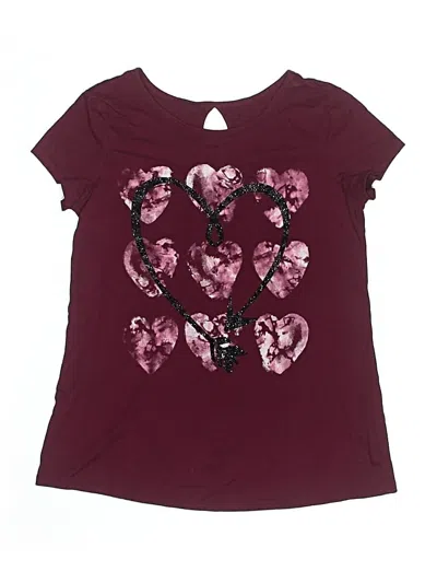 Pre-owned Justice Kids' Short Sleeve T-shirt In Burgundy