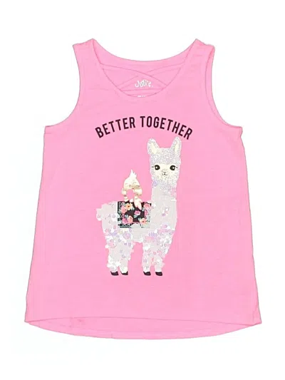 Pre-owned Justice Kids' Tank Top Pink Sweetheart Neckline Tops