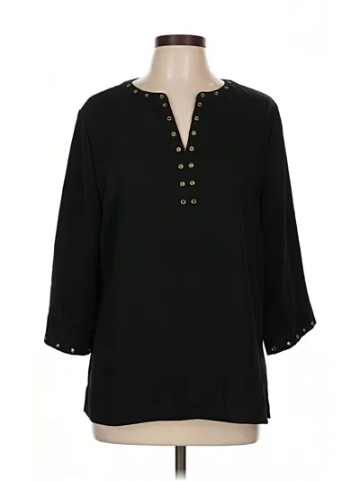Pre-owned Chico's 3/4 Sleeve Blouse In Black