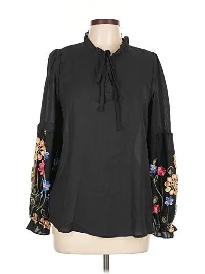 Pre-owned Unbranded Long Sleeve Blouse In Black