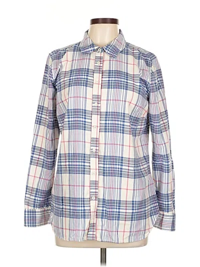 Pre-owned Talbots Long Sleeve Button Down Shirt In Blue