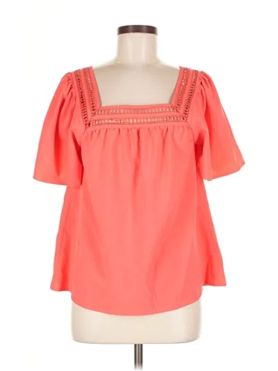 Mary Square Short Sleeve Blouse In Pink