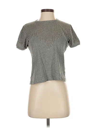 Pre-owned Rta Road To Awe Short Sleeve Top Gray Mock Neckline Tops