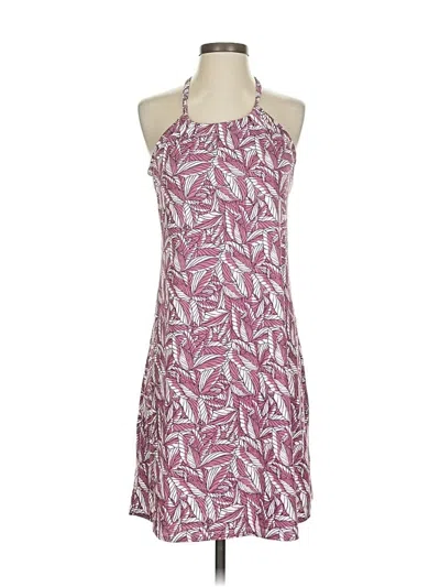 Pre-owned Eddie Bauer Casual Dress In Burgundy