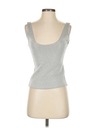 Zara Tank Top Silver Sweetheart Neckline Tops In White