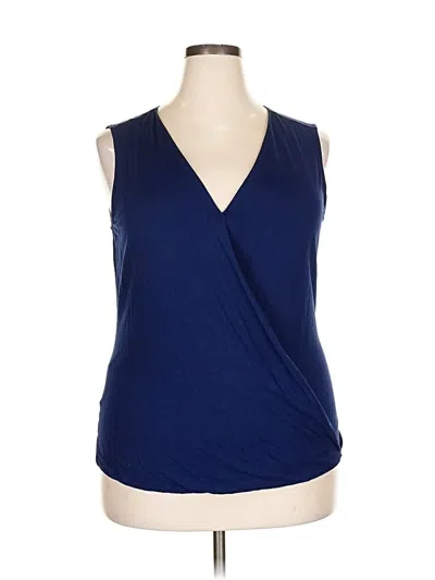 Pre-owned Lands' End Sleeveless Blouse In Blue