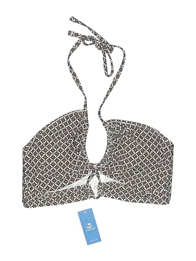 Pre-owned Cupshe Swimsuit Top Gray Houndstooth Pattern Swimwear