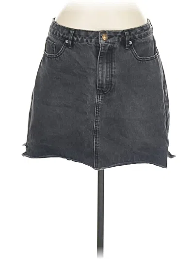 Pre-owned New Look Denim Skirt In Gray