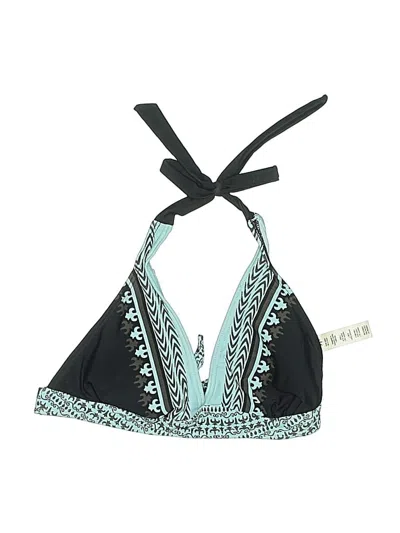Pre-owned Athleta Swimsuit Top Teal Print Pattern Swimwear In Blue
