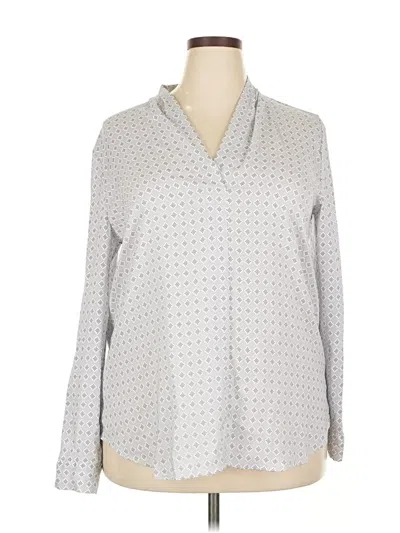 Pre-owned Ann Taylor Long Sleeve Blouse In Gray