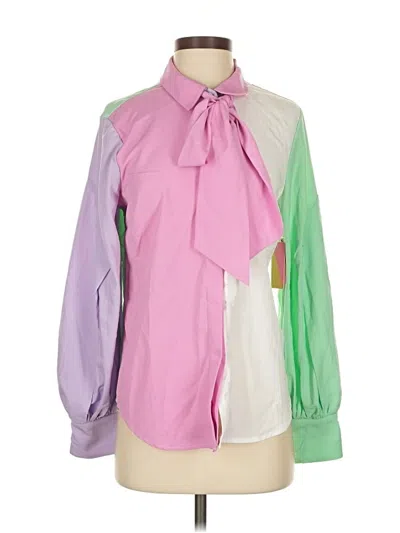 Pre-owned Riley & Rae Long Sleeve Blouse In Pink