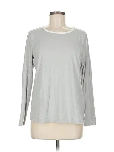 Pre-owned Charter Club Long Sleeve Top Gray Crew Neck Tops
