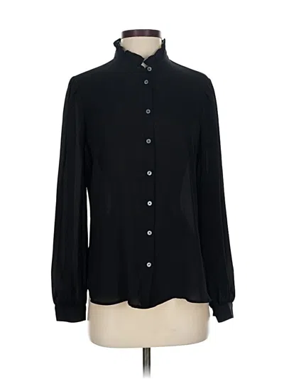 Pre-owned Banana Republic Long Sleeve Blouse In Black