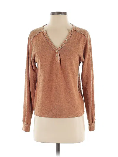 Pre-owned Billabong Long Sleeve Henley Shirt In Brown