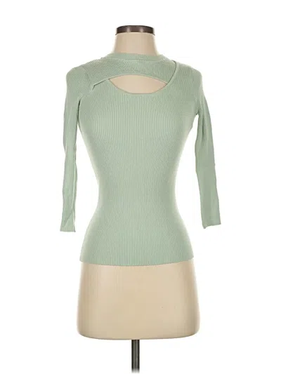 Pre-owned Carmen Marc Valvo Turtleneck Sweater In Green