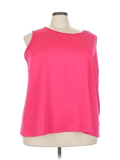 Pre-owned Maggie Barnes For Catherines Sleeveless Top Pink One Shoulder Neckline Tops