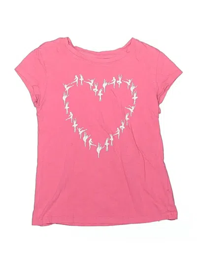 Pre-owned Gap Kids' Short Sleeve Top Pink Hearts Pattern Tops