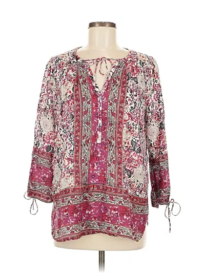 Pre-owned Lucky Brand 3/4 Sleeve Blouse In Pink