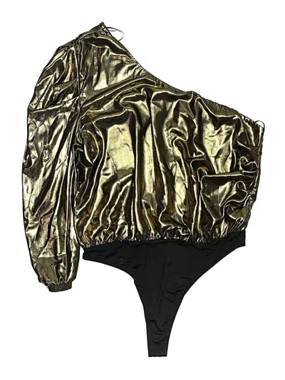 Pre-owned Misa Bodysuit In Gold