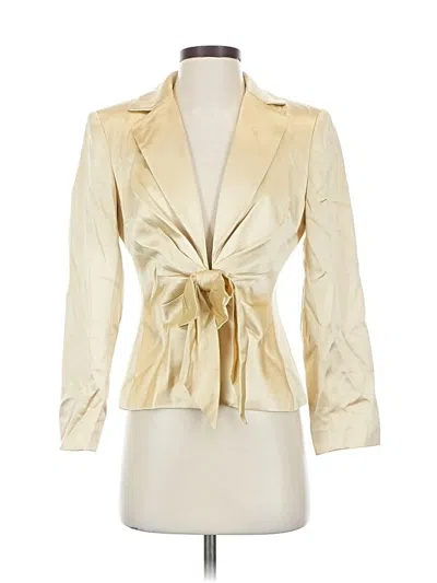 Pre-owned Kay Unger Silk Blazer Jacket In Gold