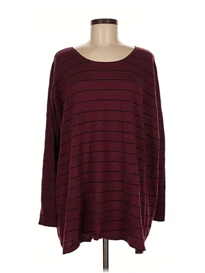 Pre-owned Jjill Pullover Sweater In Burgundy