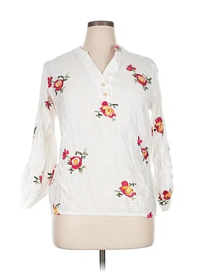 Pre-owned Kindred 3/4 Sleeve Blouse In White