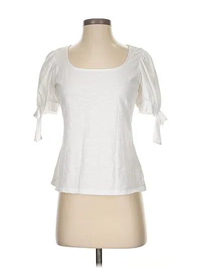Pre-owned Cece Short Sleeve Top White Sweetheart Neckline Tops