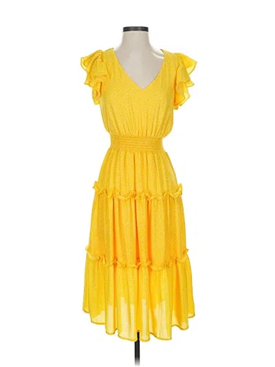 Pre-owned Jessica Simpson Cocktail Dress In Yellow