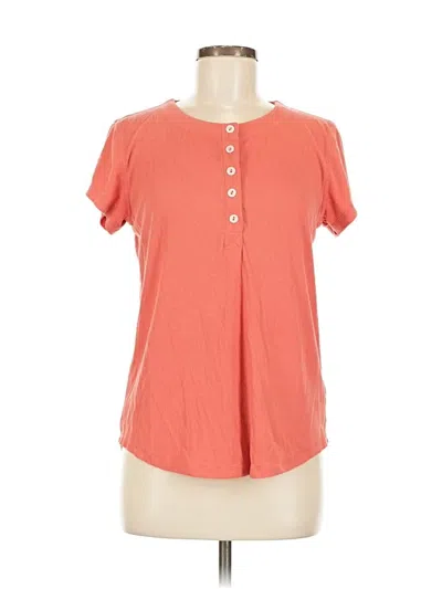 Pre-owned Cabi Short Sleeve Top Orange Keyhole Neckline Tops