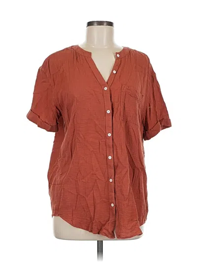 Pre-owned Westbound Short Sleeve Blouse In Orange