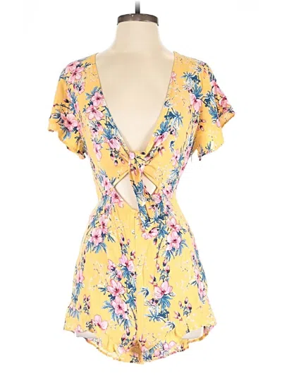 Pre-owned Cotton Candy La Romper In Yellow
