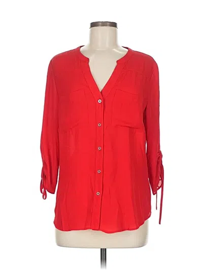 Pre-owned New York And Company 3/4 Sleeve Blouse In Red