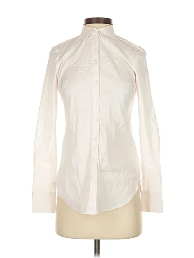 Pre-owned Ann Taylor Long Sleeve Blouse In White