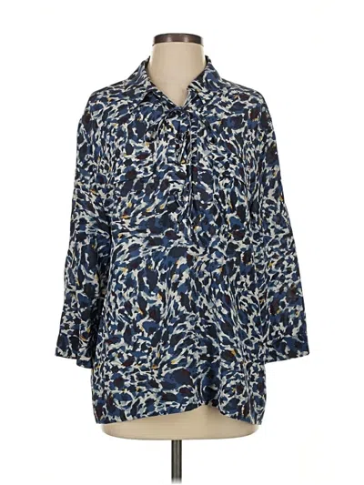 Pre-owned Gerard Darel 3/4 Sleeve Button Down Shirt In Blue