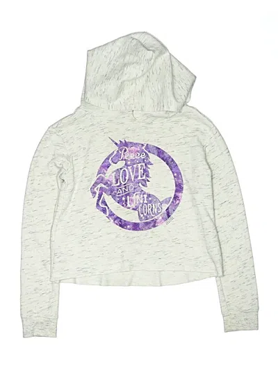 Pre-owned Justice Active Kids' Zip Up Hoodie In Silver
