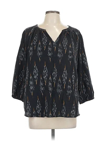 Pre-owned Purejill 3/4 Sleeve Blouse In Black