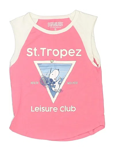 Pre-owned Peanuts Kids' Sleeveless T-shirt In Pink