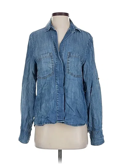 Pre-owned Bella Dahl Long Sleeve Button Down Shirt In Blue