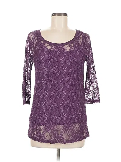 Pre-owned Dkny Jeans 3/4 Sleeve Top In Purple