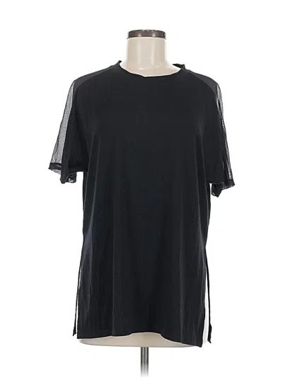 Pre-owned Athleta Short Sleeve Top Black Crew Neck Tops