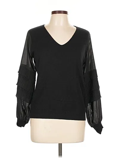 Pre-owned Sioni Long Sleeve Blouse In Black