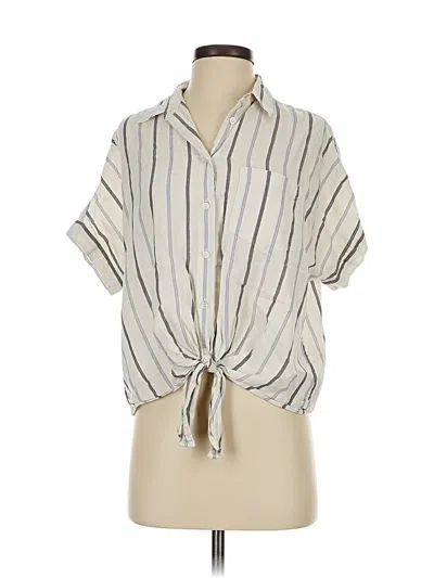 Pre-owned Madewell Short Sleeve Blouse In White