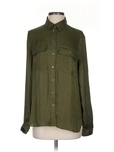 Pre-owned Banana Republic Long Sleeve Blouse In Green