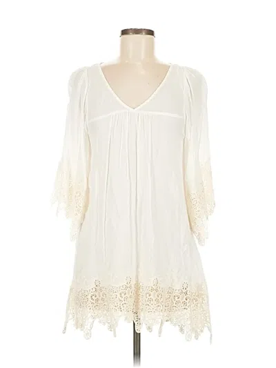 Pre-owned L*space 3/4 Sleeve Blouse In White